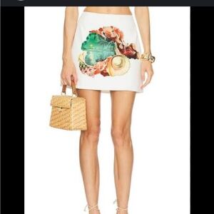 Alemais Mini Skirt - Floral White and Pink